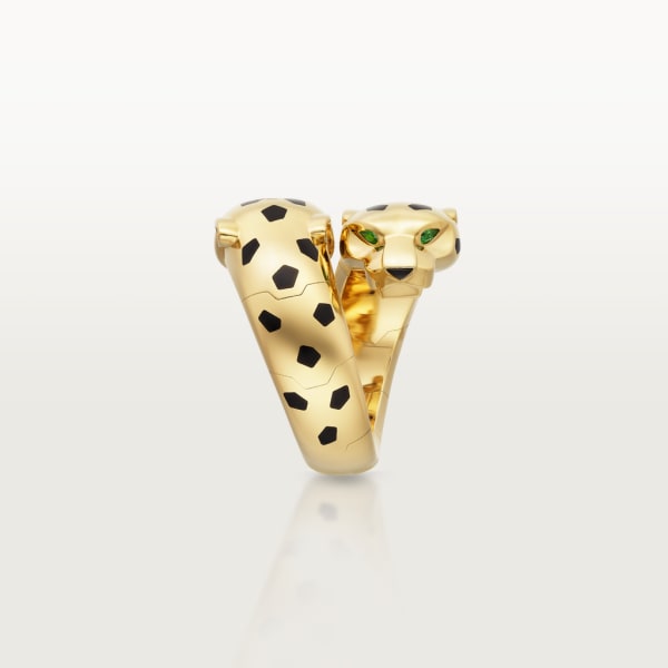 Panthère de Cartier 戒指 黃金，縞瑪瑙，亮漆，沙弗萊石榴石