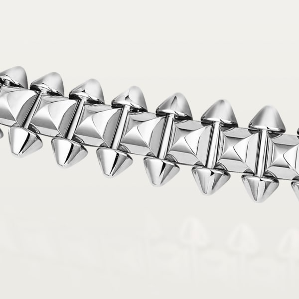 Clash de Cartier 項鏈，軟鏈款，中型款 鍍銠飾面18K白色黃金