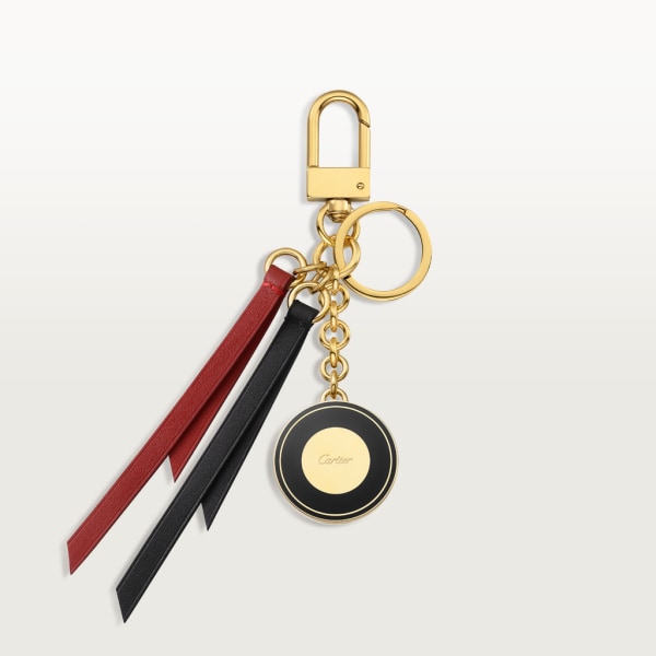 Diabolo de Cartier 鑰匙圈 漆面金屬，皮革，金色飾面