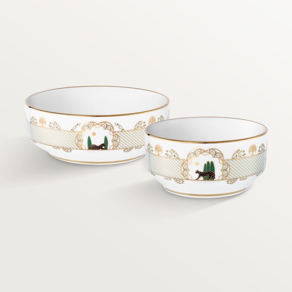 一套兩個 Panthère de Cartier 碗 陶瓷