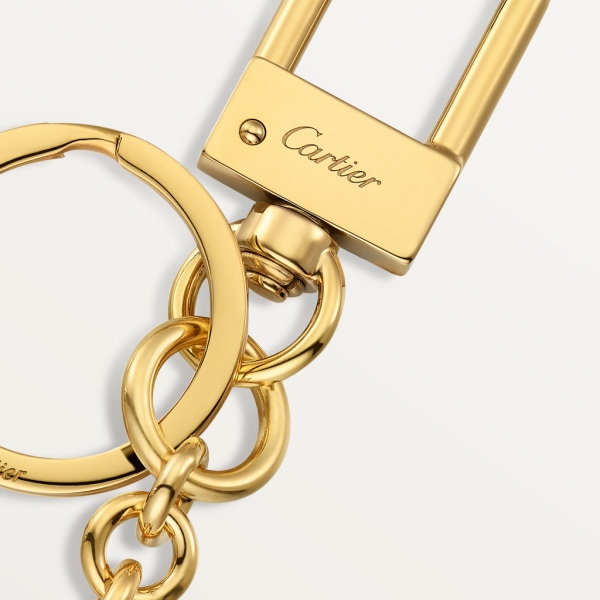 Diabolo de Cartier 美洲豹印章圖案鑰匙圈 漆面金色飾面金屬