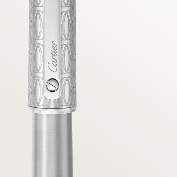 Santos de Cartier rollerball pen Large model, brushed and engraved metal, palladium finish