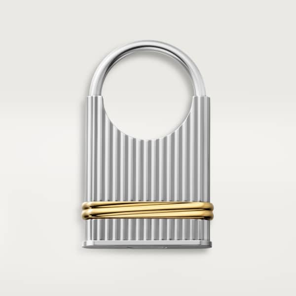 Louis Cartier Vendôme 鑰匙圈，Godrons 拱紋裝飾 黃銅及精鋼，鍍鈀飾面及金色飾面