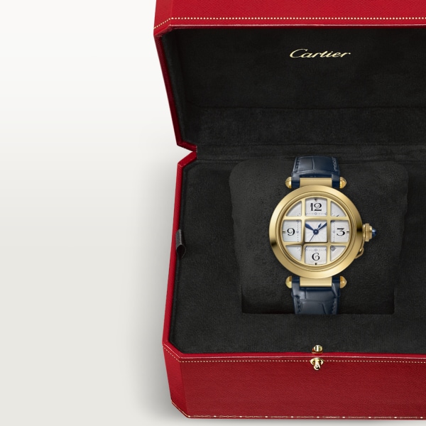 Pasha de Cartier 腕錶 41毫米，自動上鏈機械機芯，黃金，可更換式皮革錶帶
