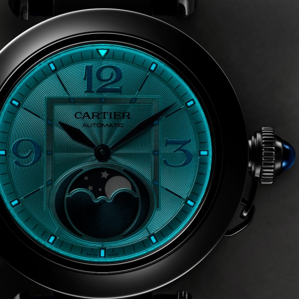 Pasha de Cartier watch 41 mm, automatic movement, steel, interchangeable leather straps
