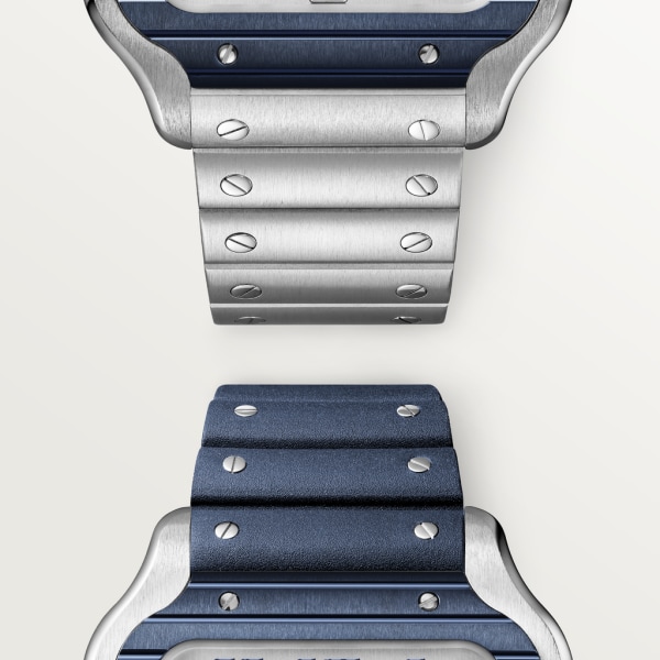 Santos de Cartier 腕錶 大型款，自動上鏈機械機芯，精鋼，PVD 飾面，可更換式金屬錶鏈及橡膠錶帶