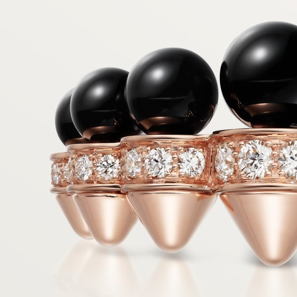 Clash de Cartier 戒指 玫瑰金，縞瑪瑙，鑽石