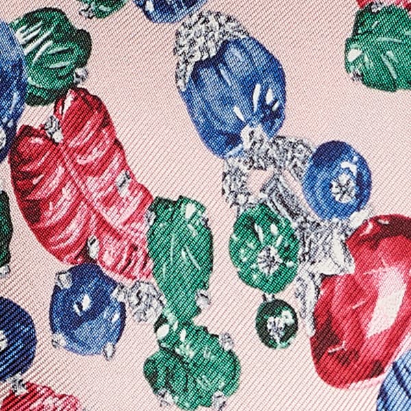 Cartier Tutti Frutti「水果錦囊」風格方巾，90厘米 桃紅色斜紋真絲