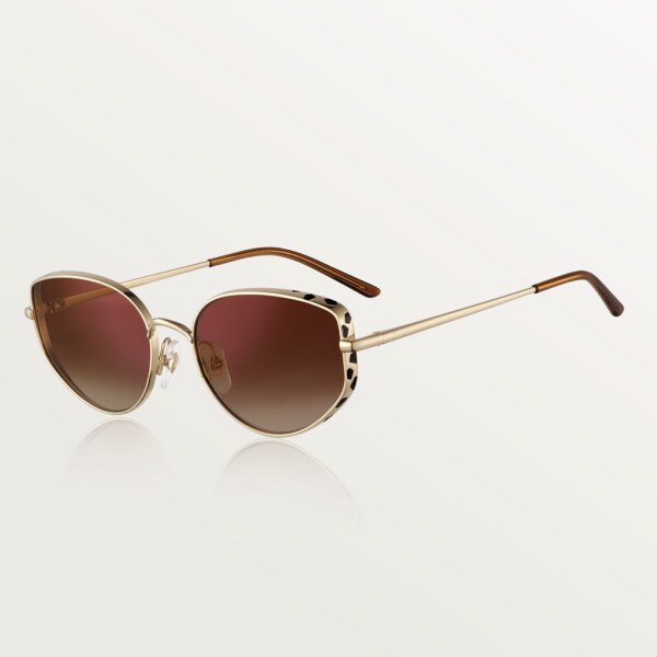 Panthère de Cartier sunglasses Smooth golden-finish metal, graduated brown lenses with golden flash