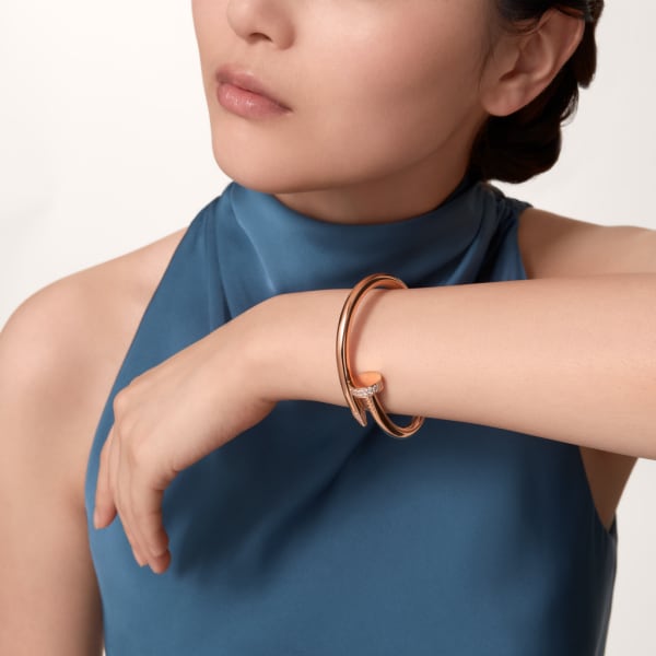 Juste un Clou bracelet, medium model Rose gold, diamonds
