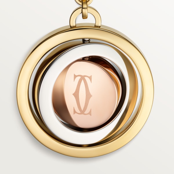 三環圖案鑰匙圈 Trinity 系列 精鋼，玫瑰金色及黃金色飾面