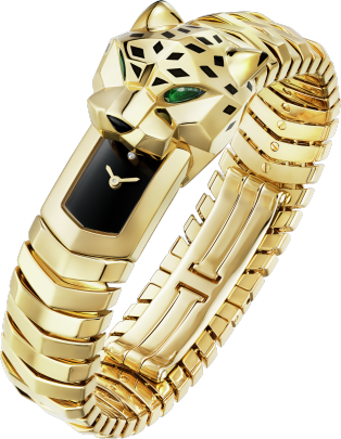 Panthère de Cartier watch 38.2 mm, quartz movement, yellow gold, metal bracelet