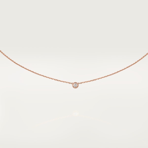 Cartier d'Amour 項鏈，超小型款 18K玫瑰金，鑽石