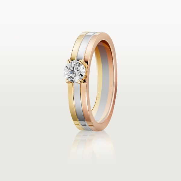 Vendome Louis Cartier solitaire, brilliant-cut diamond White gold, yellow gold, rose gold, diamond