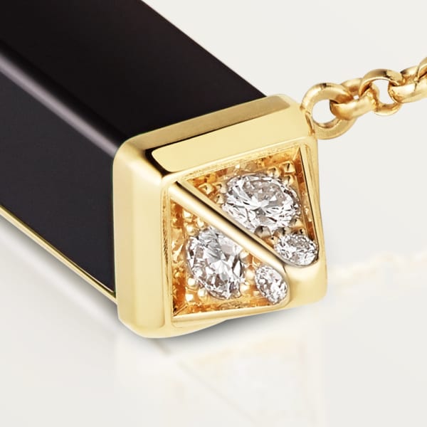 Les Berlingots de Cartier 項鏈，中型款 18K黃金，縞瑪瑙，鑽石