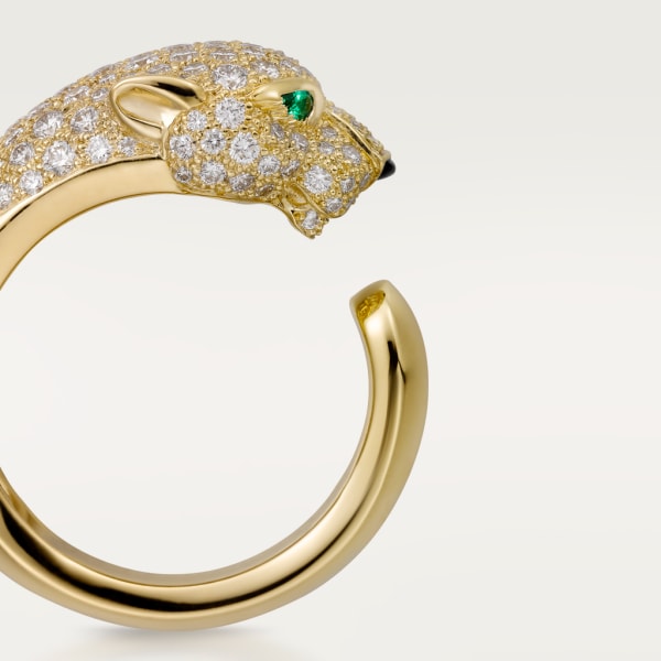 Panthère de Cartier 戒指 18K黃金，鑽石，祖母綠，縞瑪瑙