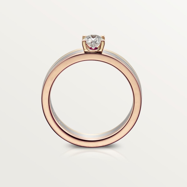 Vendome Louis Cartier solitaire, brilliant-cut diamond White gold, yellow gold, rose gold, diamond