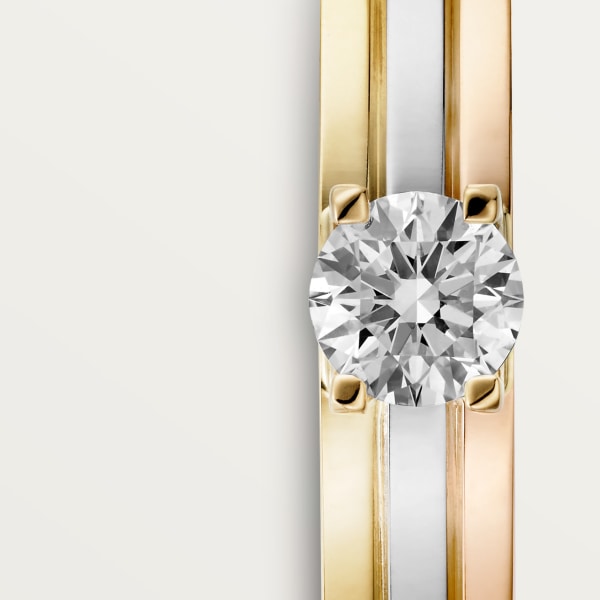 Vendome Louis Cartier solitaire, brilliant-cut diamond White gold, yellow gold, rose gold, diamond