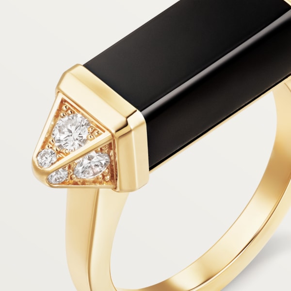 Les Berlingots de Cartier 戒指 18K黃金，縞瑪瑙，鑽石