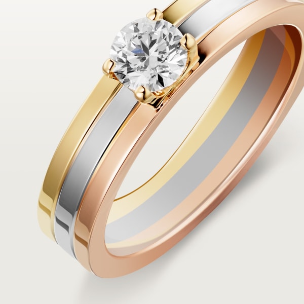 Vendome Louis Cartier solitaire, brilliant-cut diamond White gold, yellow gold, rose gold, diamond