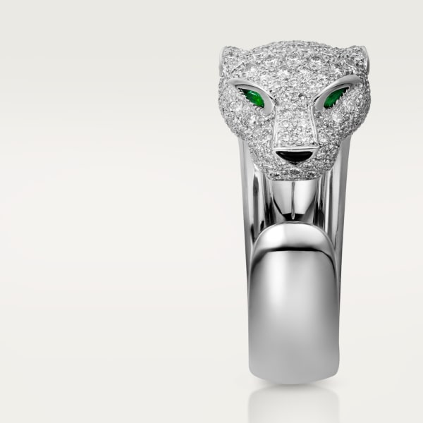 Panthère de Cartier ring White gold, diamonds, emeralds, onyx