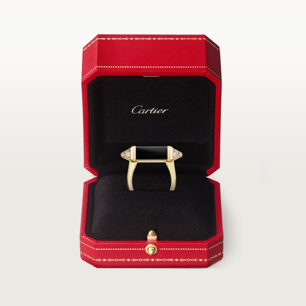 Les Berlingots de Cartier 戒指 18K黃金，縞瑪瑙，鑽石