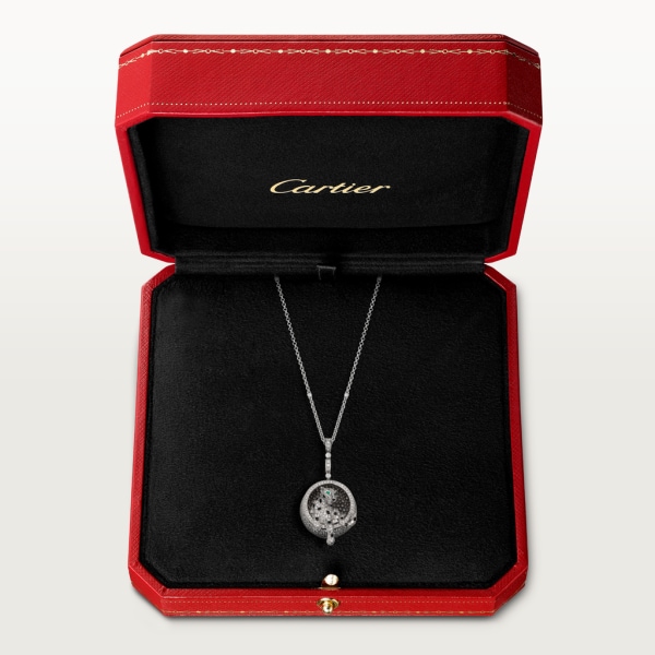 Panthère de Cartier 項鏈 白色黃金，祖母綠，縞瑪瑙，鑽石