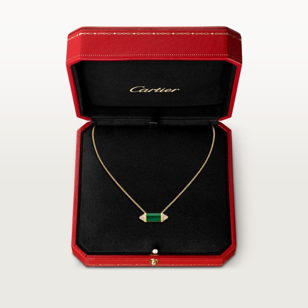 Les Berlingots de Cartier necklace medium model Yellow gold, malachite, diamond