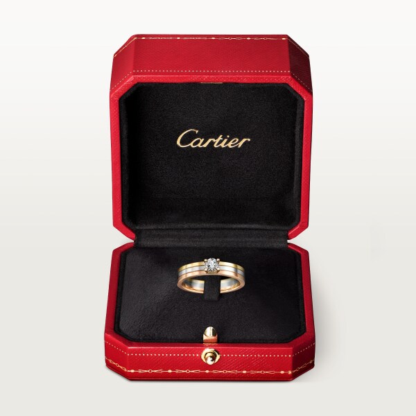 Vendome Louis Cartier solitaire, brilliant-cut diamond White gold, yellow gold, rose gold, diamond