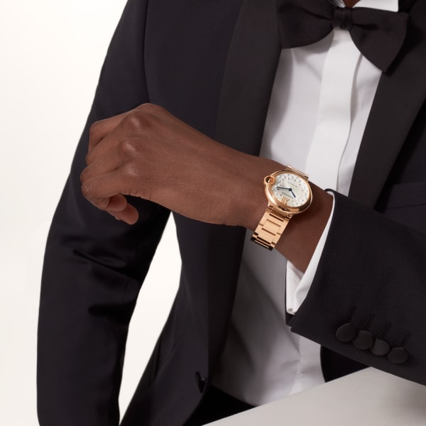 Ballon Bleu de Cartier watch 36 mm, automatic mechanical movement, rose gold, diamonds