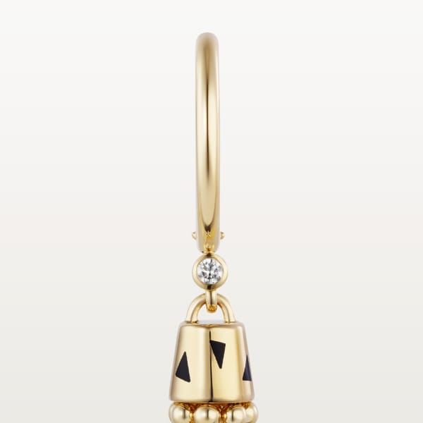 Panthère de Cartier 耳環 黃金，黑色亮漆，鑽石