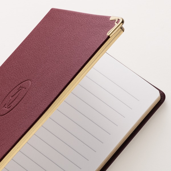 Must de Cartier small notebook set Black and burgundy calfskin, palladium and golden finish