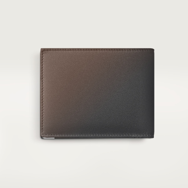 Must de Cartier 銀包，可容納6張信用卡 漸變灰褐色小牛皮，鍍鈀飾面
