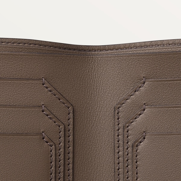 Must de Cartier 銀包，可容納6張信用卡 漸變灰褐色小牛皮，鍍鈀飾面