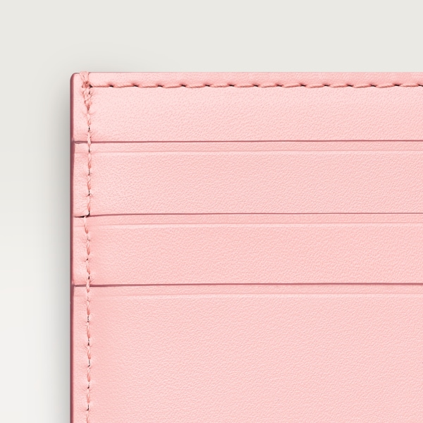 Simple Card Holder, C de Cartier Pale pink calfskin, golden and pale pink enamel finish