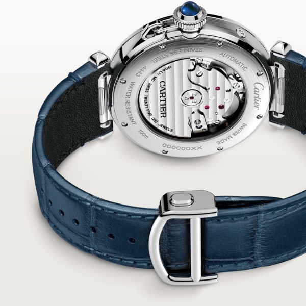 Pasha de Cartier 腕錶 41毫米，自動上鏈機械機芯，精鋼，可更換式皮革錶帶