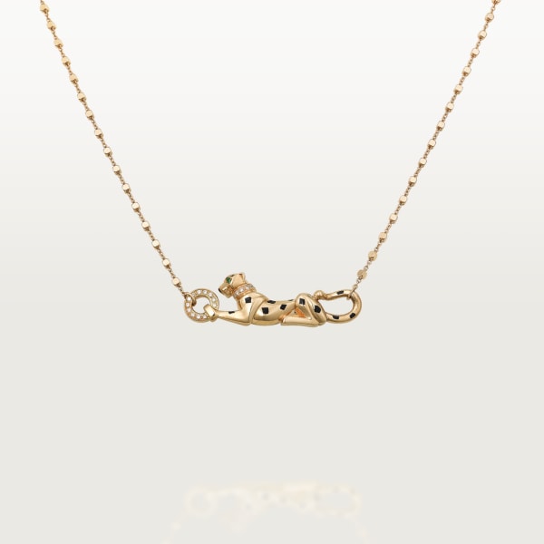 Panthère de Cartier 項鏈 18K黃金，沙弗萊石榴石，鑽石