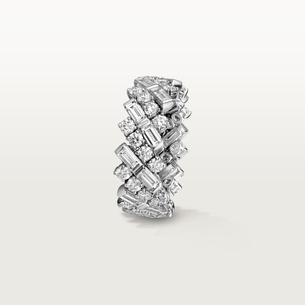 Reflection de Cartier 結婚戒指18K白色黃金，鑽石