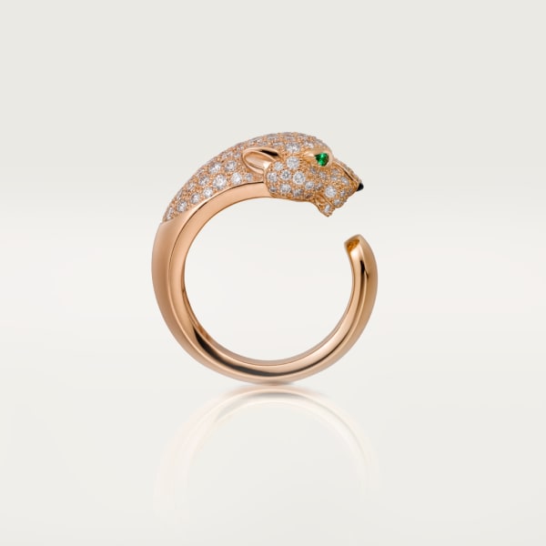Panthère de Cartier 戒指 18K玫瑰金，鑽石，祖母綠，縞瑪瑙