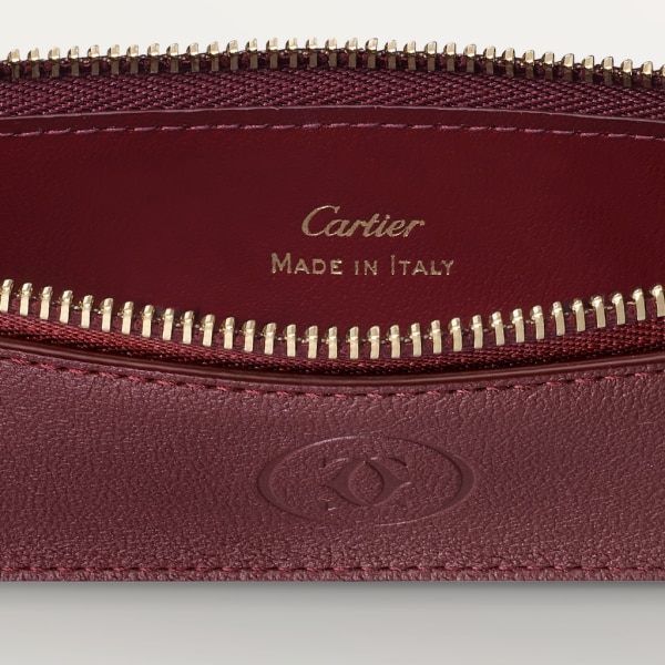 Must de Cartier pencil case Burgundy calfskin, golden finish