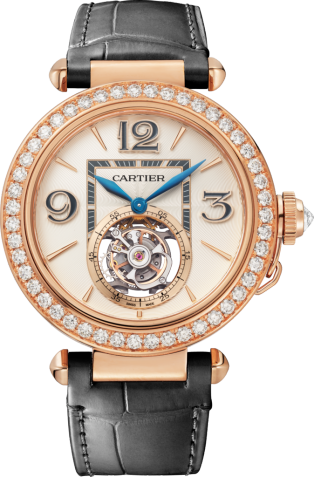 Pasha de Cartier 腕錶 41毫米，手動上鏈機械機芯，玫瑰金，鑽石，2條可更換式皮革錶帶