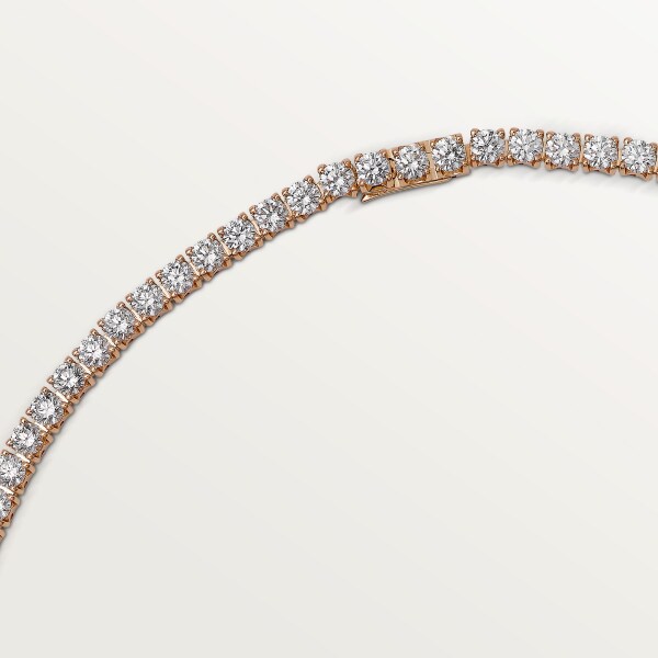 Essential Lines necklace, brilliant-cut diamonds Rose gold, diamonds