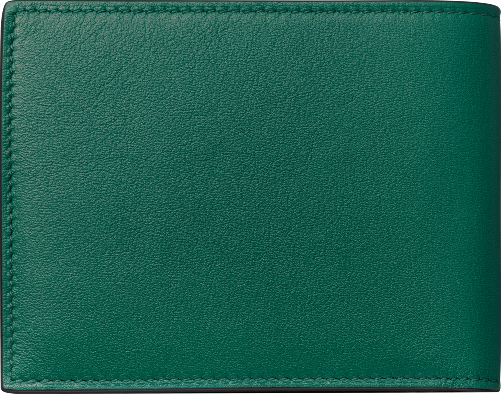 銀包，可容納6張信用卡，Must de Cartier葉綠色斑點小牛皮，金色飾面