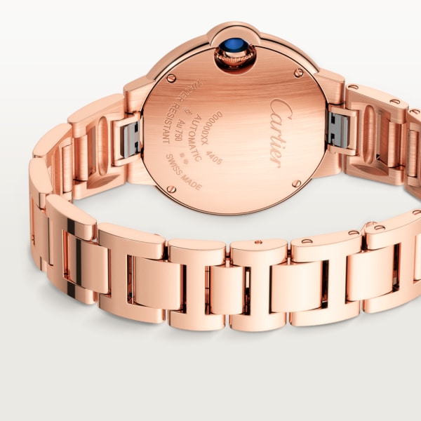 Ballon Bleu de Cartier 腕錶 33毫米，自動上鏈機械機芯，玫瑰金，鑽石