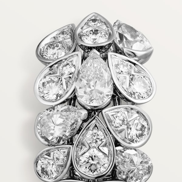 Pluie de Cartier 戒指 18K白色黃金，鑽石