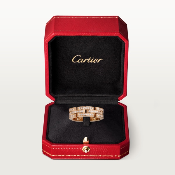 Maillon Panthère 戒指 18K玫瑰金，鑽石