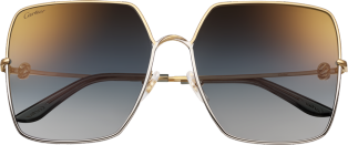 Trinity 太陽眼鏡 光滑金色飾面金屬，深灰色鏡面鏡片，淺藍色及灰色色調，金色鏡面效果。