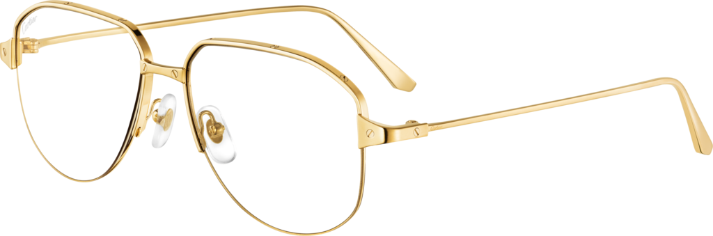 Santos de Cartier 太陽眼鏡光滑及磨砂金色飾面金屬，綠色偏光夾式鏡片