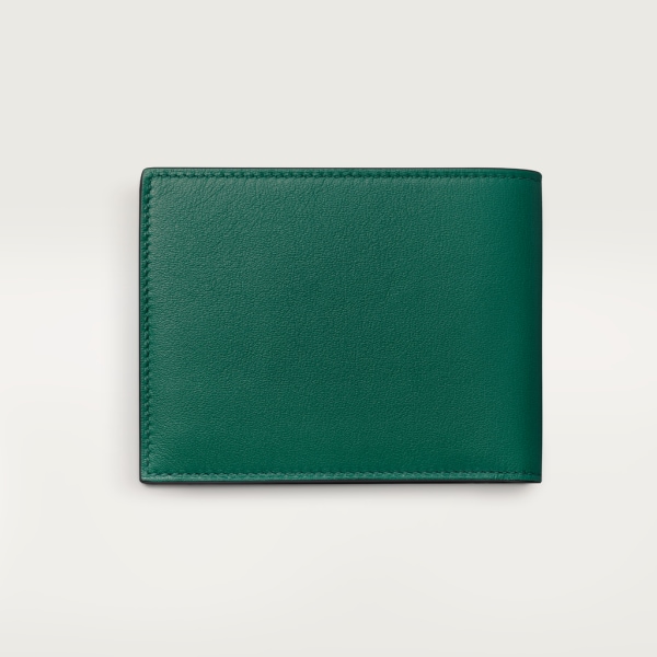 Six-credit card wallet, Must de Cartier Leaf green dots calfskin, gold finish