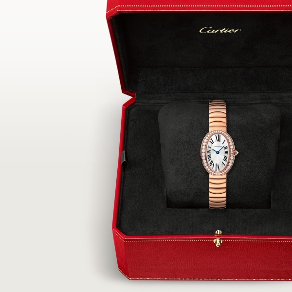 Mini Baignoire 腕錶 迷你款，石英機芯，18K玫瑰金，鑽石